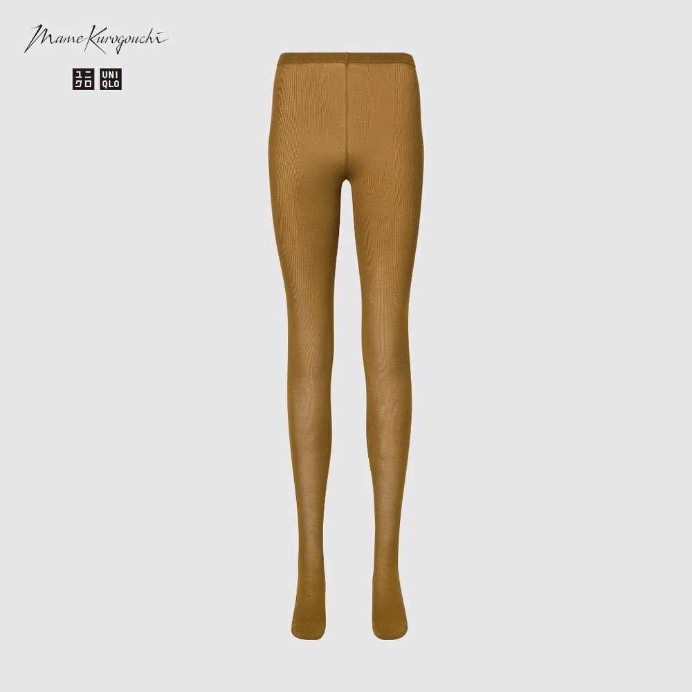 Uniqlo x Mame Kurogouchi HEATTECH Sheer Knitted Tights - Brown